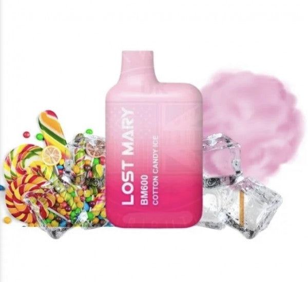 Lost Mary BM600 Cotton Candy Ice by Elfbar – Einweg E-Zigarette mit Zuckerwatte und Eiswürfeln