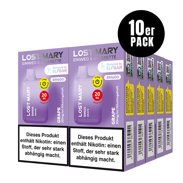 Lost Mary BM600 Grape 10er Pack by Elfbar – Weintraube Einweg E-Zigarette Großhandel ArBo Wholesale