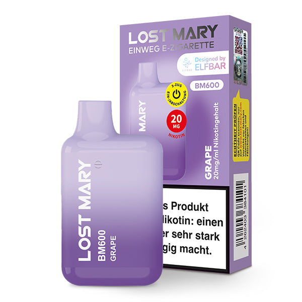 Lost Mary BM600 Grape by Elfbar – Weintraube Einweg E-Zigarette 20mg Nikotinsalz 600 Züge