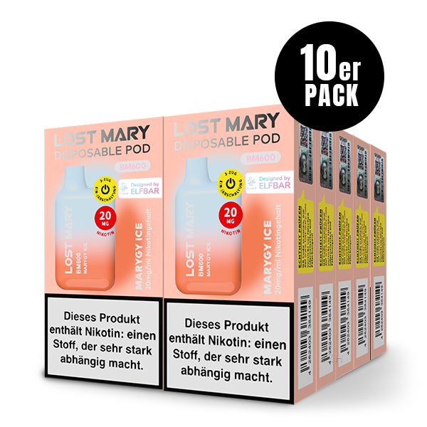 Lost Mary BM600 Marygy Ice 10er Pack by Elfbar – Energy Drink Eis Einweg E-Zigarette Großhandel ArBo