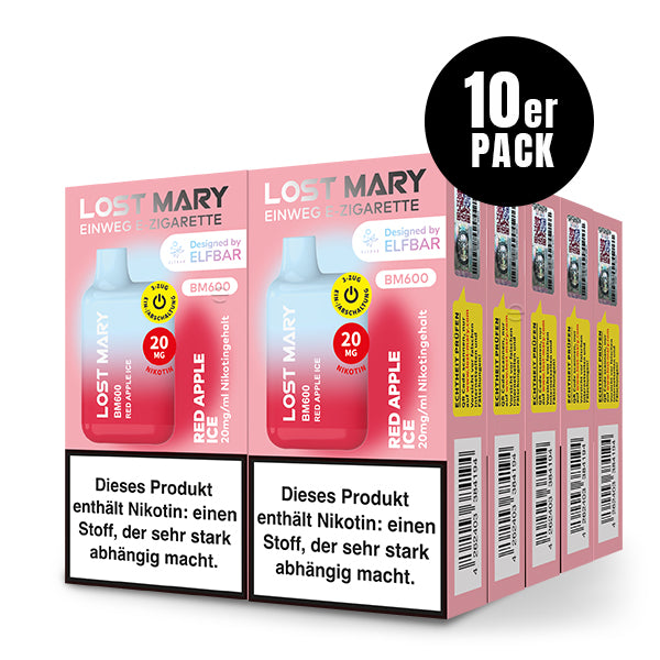 Lost Mary BM600 Red Apple Ice 10er Pack by Elfbar – roter Apfel Eis Einweg E-Zigarette Großhandel ArBo