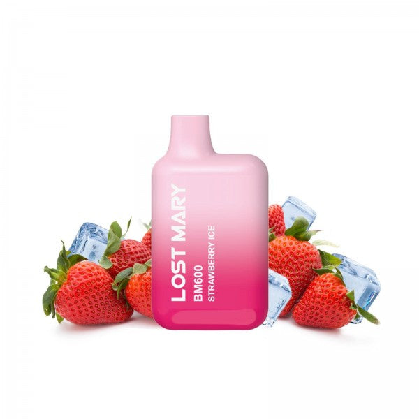 Lost Mary BM600 Strawberry Ice by Elfbar – Einweg E-Zigarette mit Erdbeeren und Eiswürfeln