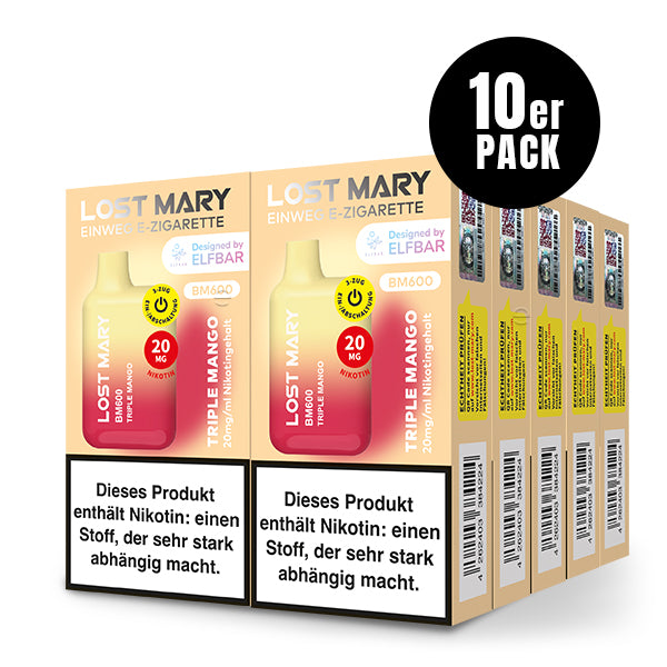 Lost Mary BM600 Triple Mango 10er Pack by Elfbar – dreifach Mango Einweg E-Zigarette Großhandel ArBo