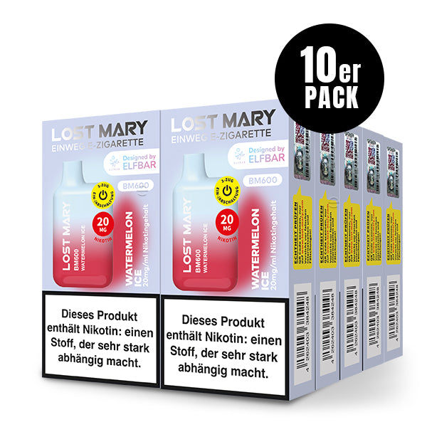 Lost Mary BM600 Watermelon Ice 10er Pack by Elfbar – Wassermelone Eis Einweg E-Zigarette Großhandel ArBo