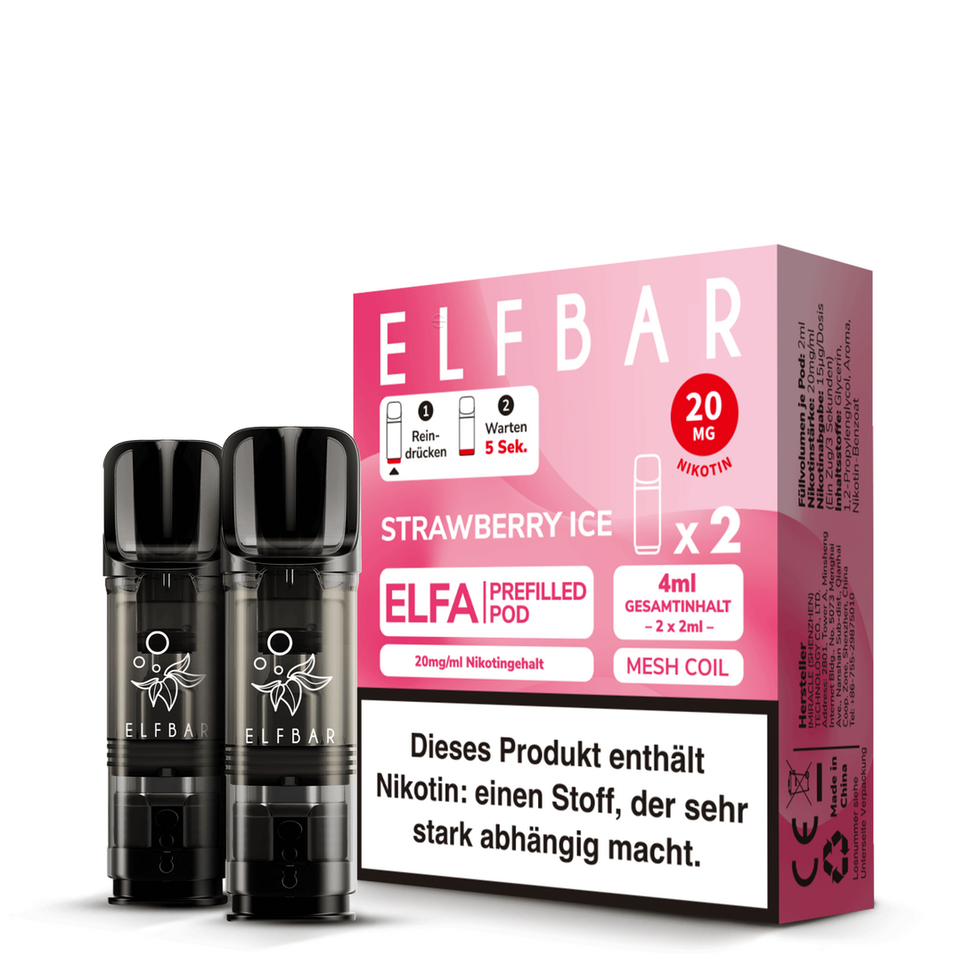 ELFA Pods 2er Pack 20mg Nikotin "Strawberry Ice" - 10er Pack