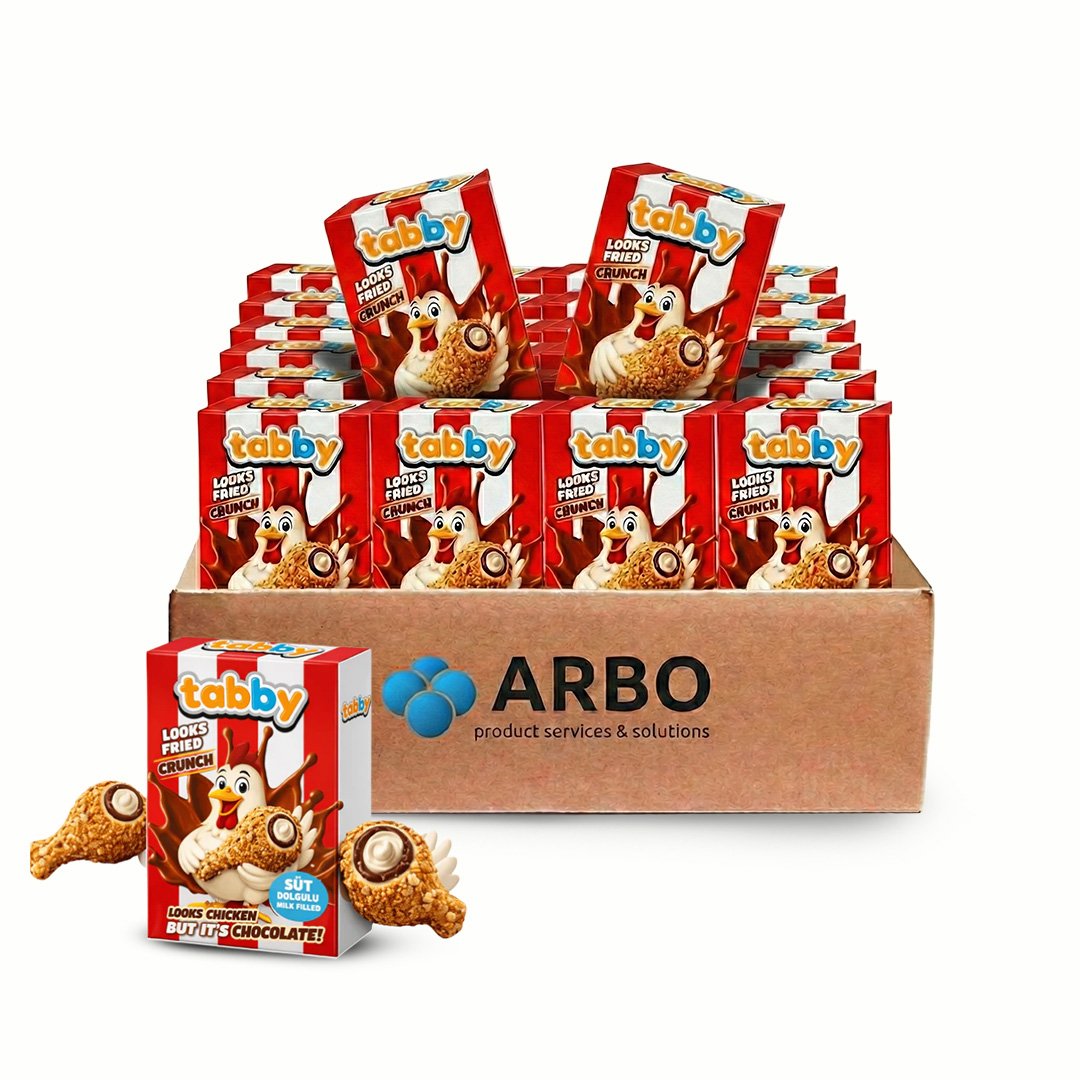 Tabby Caramelized Crumble – Karton 24x50g Schoko Chicken Großhandel viral TikTok